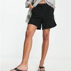Asos Design Dad short with linen in black 10 NWOT